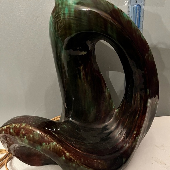 vintage mid century modern Drip Glaze Lamp Funky Abstract - Picture 9 of 11